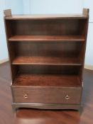 A Stag waterfall bookcase, width 78 cm.