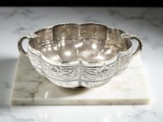 A Mexican silver twin-handled bowl, stamped sterling 925, width 18cm.