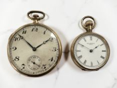 A gold-plated open face pocket watch, Swiss lever movement,