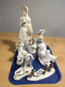 Seven various Spanish figures and groups.