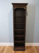 A reproduction mahogany open bookcase, 62 cm x 42 cm x 202 cm.
