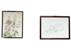 Danish School : Study of flowers, watercolour, 27 cm x 35 cm,