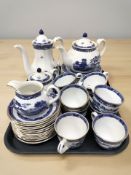 Thirty eight pieces of Ringtons blue and white tea china.