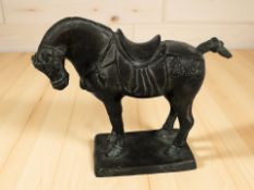 A Chinese cast bronze figure of a horse, length 26 cm.