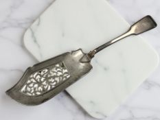 A Victorian silver fish slice, maker indistinct, London 1841, length 30cm.