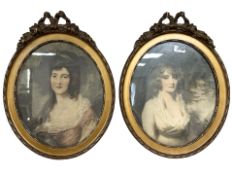 An early 20th century portrait print depicting a lady in a pink dress, 37 cm x 48 cm overall.