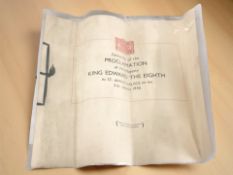 An Edward VIII facsimile proclamation, 1936, by Her Majesty's Stationery Office.