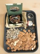 A group of wristwatches including Pulsar, Kienzle, together with costume jewellery,