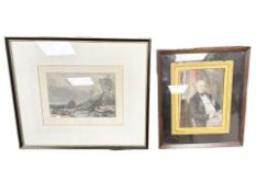 19th Century School : Portrait of a gentleman, watercolour on card, 12 cm x 16 cm,