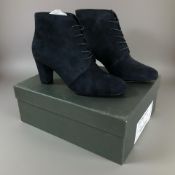 A pair of Hobbs London New Patricia ankle boots, navy fine suede, UK 4.