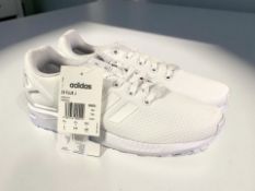 A pair of Adidas ZX Flux J trainers, white, UK 5 1/2.