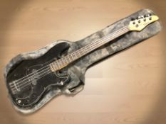 A Focus by Kramer 420S bass guitar, with soft carry bag.