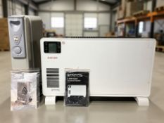 An electric heater and an oil filled radiator.