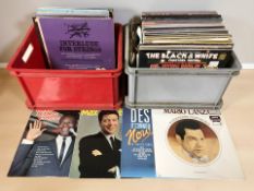 A quantity of vinyl LP records and 45s, easy listening, compilations, etc.