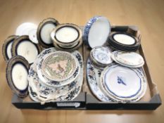 Assorted dinner wares including Booths, Alcock's Indian ironstone, etc.