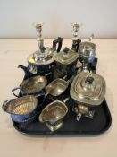 A group of EPNS tea wares, trophy engraved 'Ladies National Amateur Golf Championship 1961-62',
