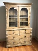A Victorian pine bookcase,