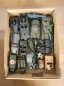 A group of 20th century die cast Dinky military vehicles, including British tanks, German halftrack,