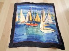 A Ralph Lauren yachting themed scarf, 100 cm x 100 cm.