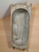 A 19th century rustic pine dough trough, length 125 cm.