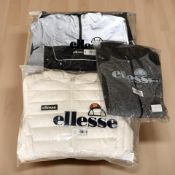 An Ellesse Lompard padded jacket, off-white, size 12, another Ellesse Ginoboli top, dark grey marl,