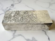 A silver repouse box with nativity scene, B Miller, Chester, import marks for 1901,
