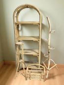 A bentwood four tier shelf, height 148 cm,