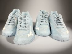 Two pairs of Mizuno Mirage Star 2 junior netball trainers, both UK size 3.5.