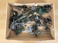 A group of 20th century die cast military field guns and cannons.