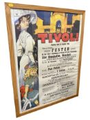 A Tivoli advertising poster, 59 cm x 79 cm.