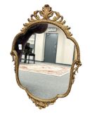A 19th century style gilded metal mirror, 81 cm x 55 cm.