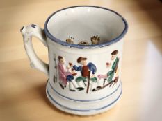 A Victorian frog mug, height 12 cm.