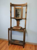 An Art Nouveau mirror backed hall stand,