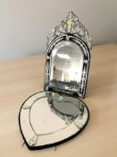 Two Venetian style etched mirrors,