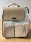 A Carvela leather backpack.