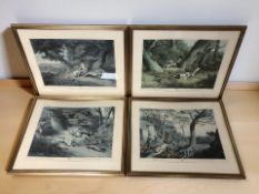 A group of four gilt framed game shooting prints, each 30 cm x 44 cm.