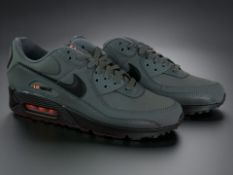 A pair of Nike Air Max 90 trainers, grey / black, UK 8.