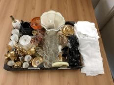 A Windsor part-tea service, a further continental gilded tea service, various drinking glasses,