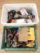 Assorted hand tools and hard ware (two boxes)