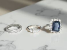 A silver full eternity dress ring,