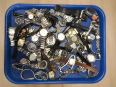 A large quantity of mainly gent's wristwatches including Limit, Slazenger, Pierre Cardin, Henleys,