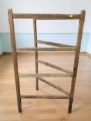 A Victorian pine folding towel rail,