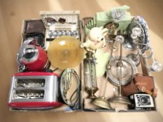 Miscellaneous items including silver plated wares, Brownie and Voightlander cameras,