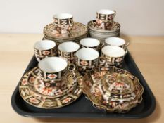 Approximately thirty four pieces of antique Royal Crown Derby imari tea china,