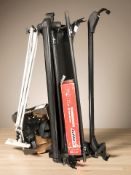 A Hama camera tripod in box, together with a car roof rack, etc.