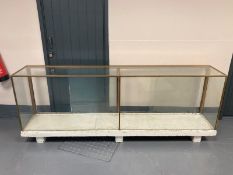 An early 20th century brass-mounted glazed shop counter / display cabinet, height 93 cm ,