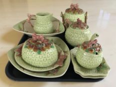 A group of Staffordshire Shorter & Son basket weave china.