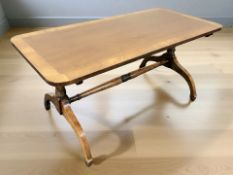 A reproduction mahogany rectangular coffee table, length 107 cm.