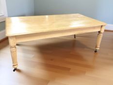 An early 20th century pine farmhouse dining table,