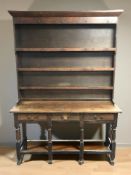 A George III oak dresser,